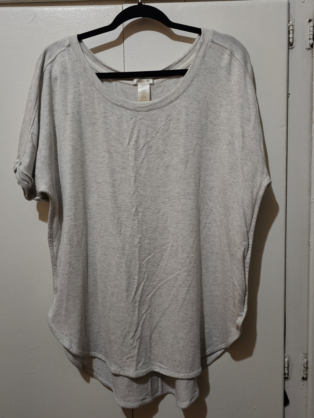 Matty M Heather Light Gray Scoop Neck Tunic Top